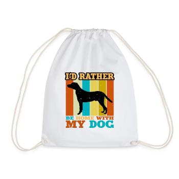 Hamiltonstovare Dog Love Silhouette Vintage Sunset - Turnbeutel - Weiß - Vorne