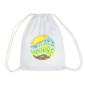 Summer, sun, favorite time! Hello Sunshine! - Drawstring Bag - white - Front