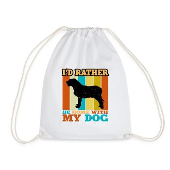 Istrian Coarse Haired Hound Dog Silhouette Retro - Drawstring Bag - white - Front