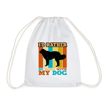 Landseer Dog Lover Silhouette Vintage Sunset - Sac de sport léger - blanc - Devant