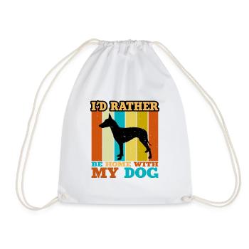 Manchester Terrier Dog Silhouette Retro Sunset - Drawstring Bag - white - Front