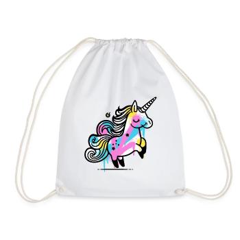 Illustration de licorne éclaboussure colorée - Sac de sport léger - blanc - Devant