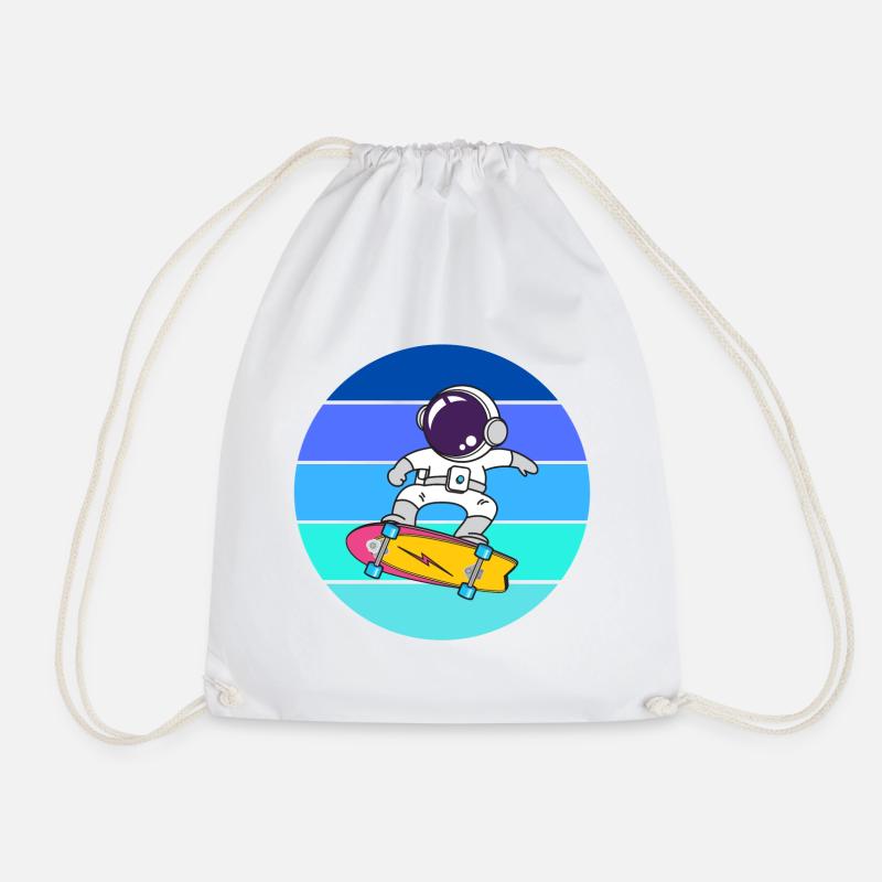 astronaut, space, cosmonaut - Drawstring Bag - white