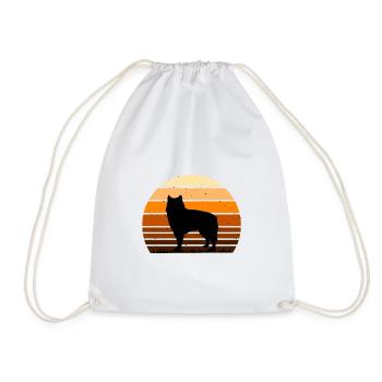 Alaskan Malamute Dog Lover Silhouette Retro Sunset - Sac de sport léger - blanc - Devant