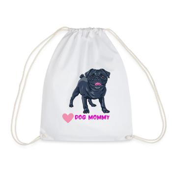 Dog Mommy – Süßes Mops Motiv - Turnbeutel - Weiß - Vorne