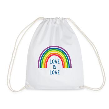 Love Is Love Rainbow Pride Motif - Drawstring Bag - white - Front