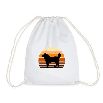 Bucovina Berger Chien Amour Silhouette Rétro Coucher de Soleil - Sac de sport léger - blanc - Devant