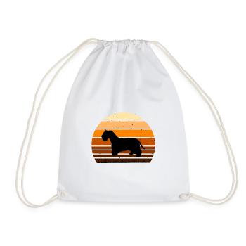 Cesky Terrier Hundeliebhaber Silhouette Vintage Sonnenuntergang - Turnbeutel - Weiß - Vorne