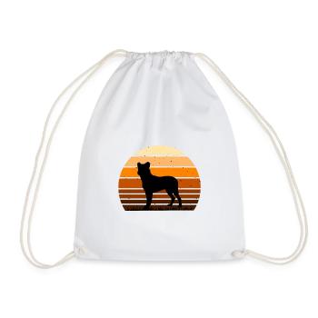 Cao Fila De Seo Miguel Dog Silhouette Retro Sunset - Sac de sport léger - blanc - Devant