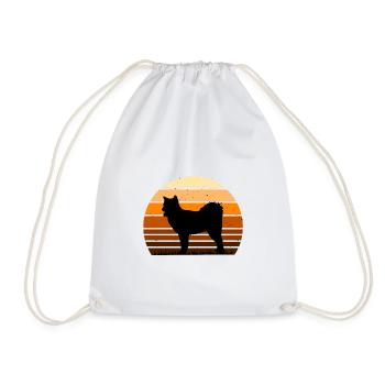 Canadian Eskimo Dog Love Silhouette Vintage Sunset - Sac de sport léger - blanc - Devant