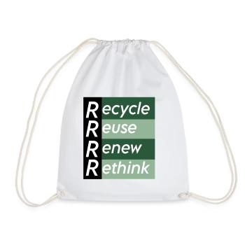 recycle reuse renew rethink - Sac de sport léger - blanc - Devant