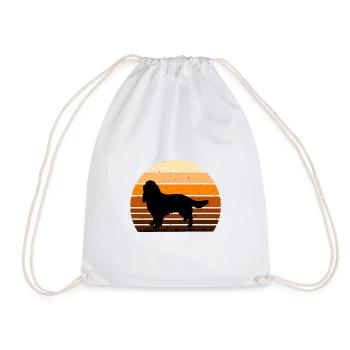 English Springer Spaniel Dog Silhouette Retro Sun - Turnbeutel - Weiß - Vorne