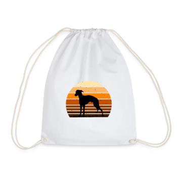 Italian Greyhound Dog Love Silhouette Retro Sunset - Drawstring Bag - white - Front