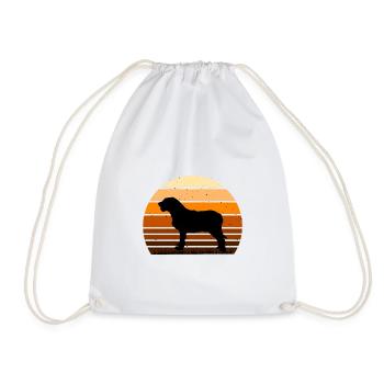 Istrian Coarse Haired Hound Dog Silhouette Retro - Drawstring Bag - white - Front