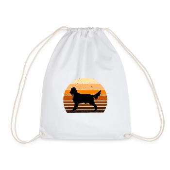 Irischer Setter Hund Liebhaber Silhouette Vintage Sonnenuntergang - Turnbeutel - Weiß - Vorne