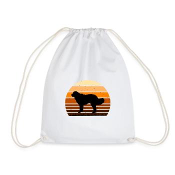 Landseer Dog Lover Silhouette Vintage Sunset - Sac de sport léger - blanc - Devant