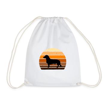 Westfälische Dachsbracke Hundesilhouette Retro Sonne - Turnbeutel - Weiß - Vorne