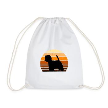 Westie Dog Lover Silhouette Vintage Sunset - Sac de sport léger - blanc - Devant