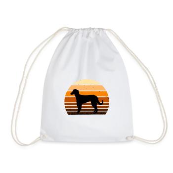 Taigan Dog Lover Silhouette Vintage Sunset - Drawstring Bag - white - Front
