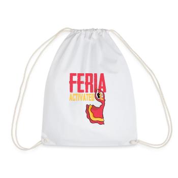 Feria activated - FERIA mode enabled ON/OFF - Drawstring Bag - white - Front