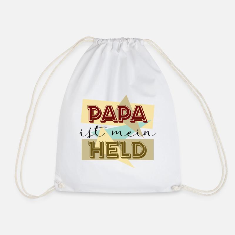 Papa ist mein Held - Turnbeutel - Weiß