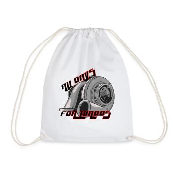 Turbolader All Day – Turbo Boost Tuning - Turnbeutel - Weiß - Vorne