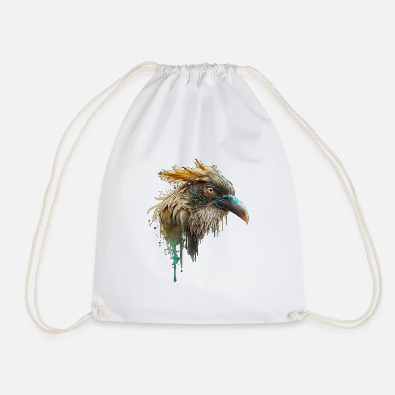 Schöner Rabenkopf, Rabendesign, Schöner Vogel - Turnbeutel - Weiß