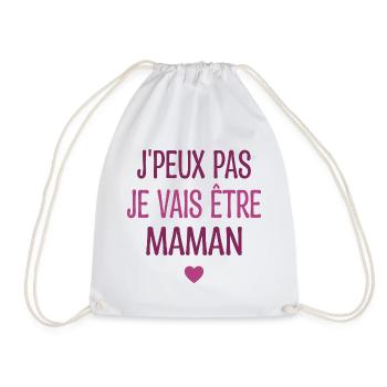 J'peux Pas Je Vais être Maman - Future Maman - Sac de sport léger - blanc - Devant