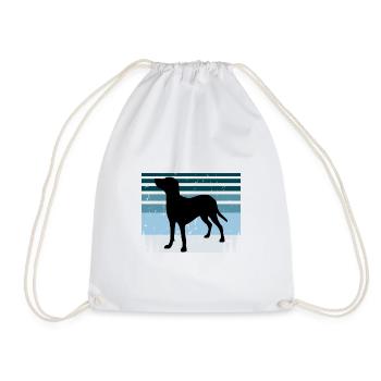 Bleu De Gascogne Petit Dog Silhouette Retro Sonnenuntergang - Turnbeutel - Weiß - Vorne
