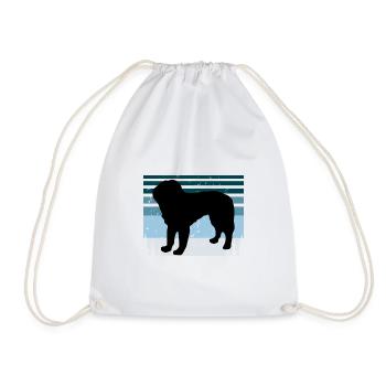 Bosnischer grobhaariger Jagdhund Silhouette Retro - Turnbeutel - Weiß - Vorne
