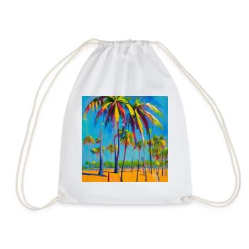 summer vacation palms oil painting - Turnbeutel - Weiß - Vorne