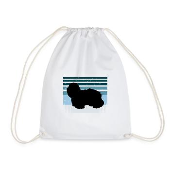 Coton De Tuléar Chien Amour Silhouette Vintage Coucher de Soleil - Sac de sport léger - blanc - Devant