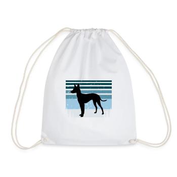 Cirneco Dell Etna Dog Love Silhouette Retro Sonnenuntergang - Turnbeutel - Weiß - Vorne