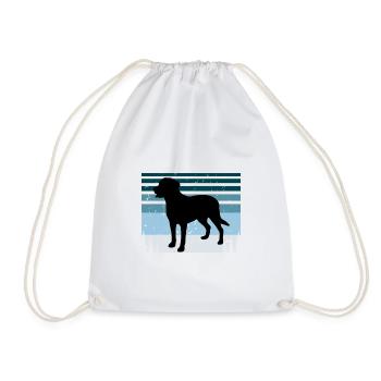 Großer Schweizer Sennenhund Silhouette Retro Sonnenuntergang - Turnbeutel - Weiß - Vorne