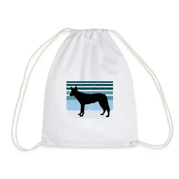 Tamaskan Dog Lover Silhouette Vintage Sunset - Drawstring Bag - white - Front