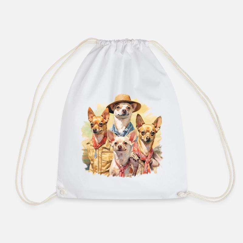 Funny dogs - Drawstring Bag - white