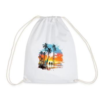 Einfach nur Sommer, Sonne und Strand - Turnbeutel - Weiß - Vorne