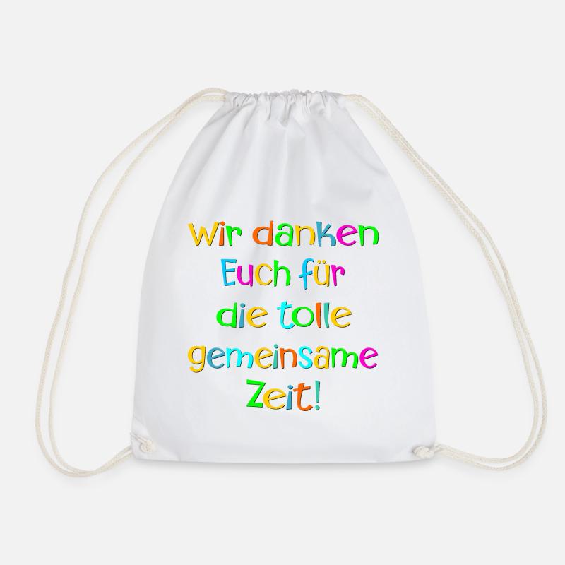 Abschiedssprüche Team - Dankbarkeit ZEIT - Turnbeutel - Weiß