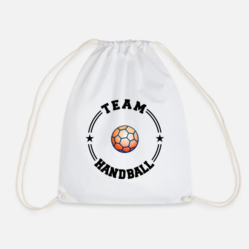 TEAM HANDBALL College Round - Drawstring Bag - white