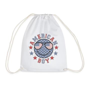 American Boy - 4 juillet - Retro USA - Sac de sport léger - blanc - Devant
