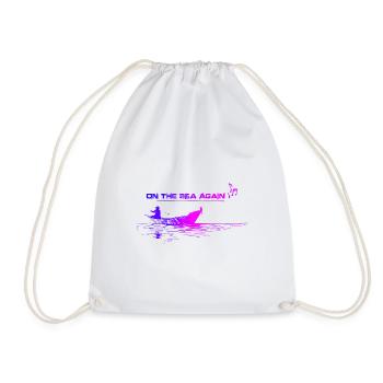 On the sea again .. sketch art boat lovers - Drawstring Bag - white - Front