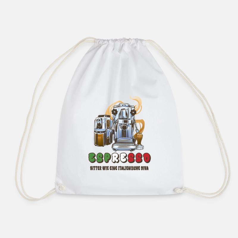Espresso Italien Design - Turnbeutel - Weiß