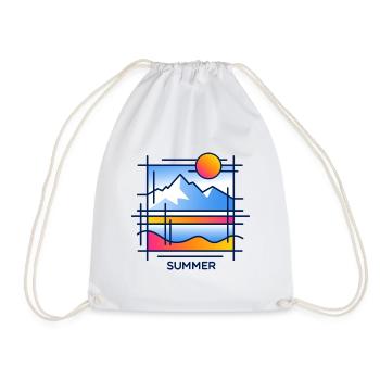 Summer in the mountains - Drawstring Bag - white - Front