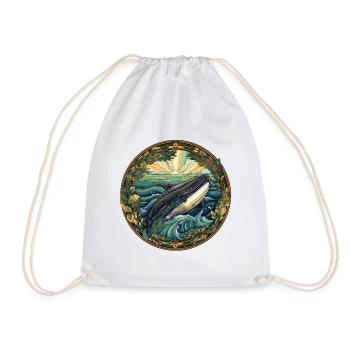Whale - Drawstring Bag - white - Front