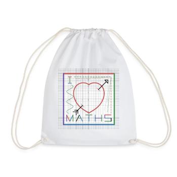 I Love Maths (white background) - Drawstring Bag - white - Front