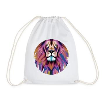 Lion Lion's Head - Drawstring Bag - white - Front