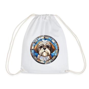 Shih Tzu Hunderasse Aquarellglas - Turnbeutel - Weiß - Vorne