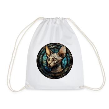 Peterbald Katzenrasse Aquarellglas - Turnbeutel - Weiß - Vorne
