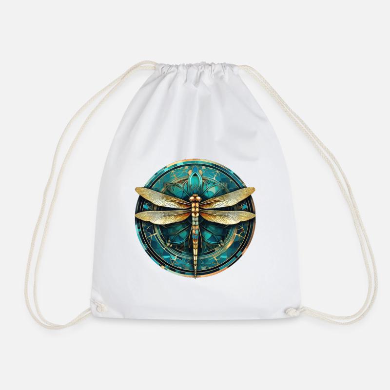 Dragonfly - Drawstring Bag - white