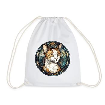 Singapura Katzenrasse Aquarell Glasmalerei - Turnbeutel - Weiß - Vorne